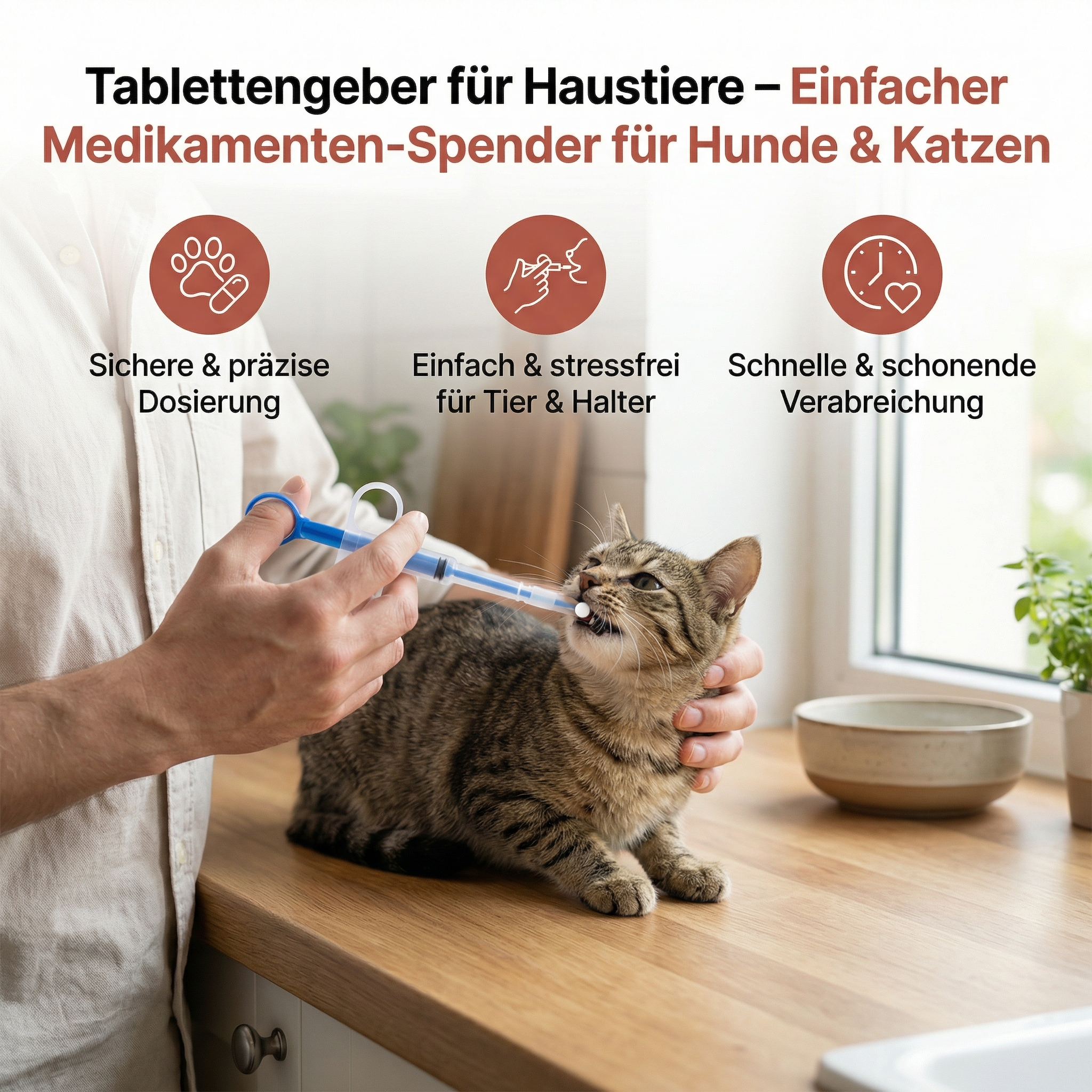Tablettengeber für Haustiere – Einfacher Medikamenten-Spender für Hunde & Katzen