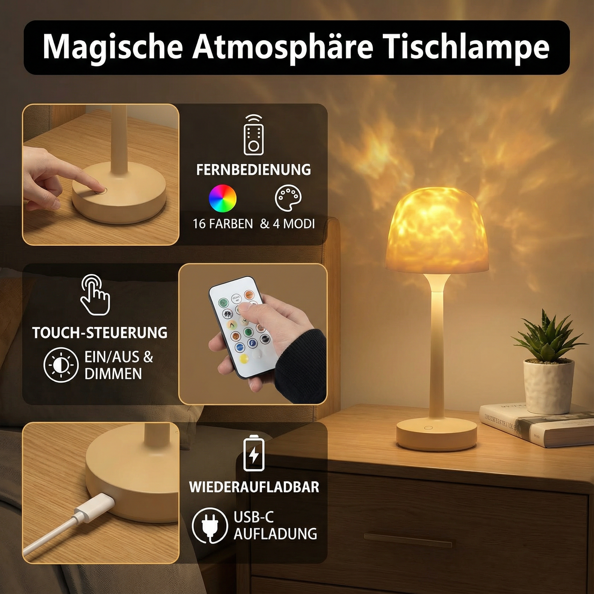 Magische Atmosphäre Tischlampe