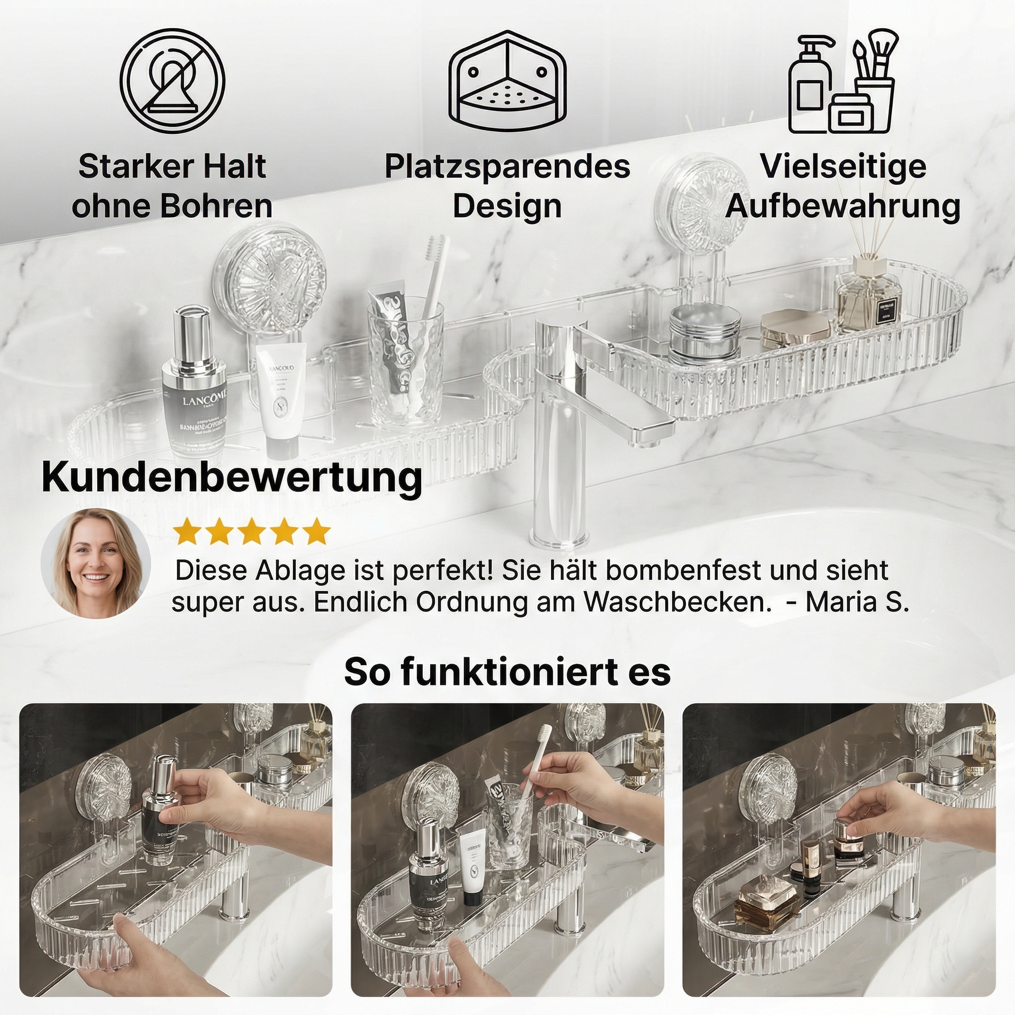 Saugnapf Waschbecken Ablage