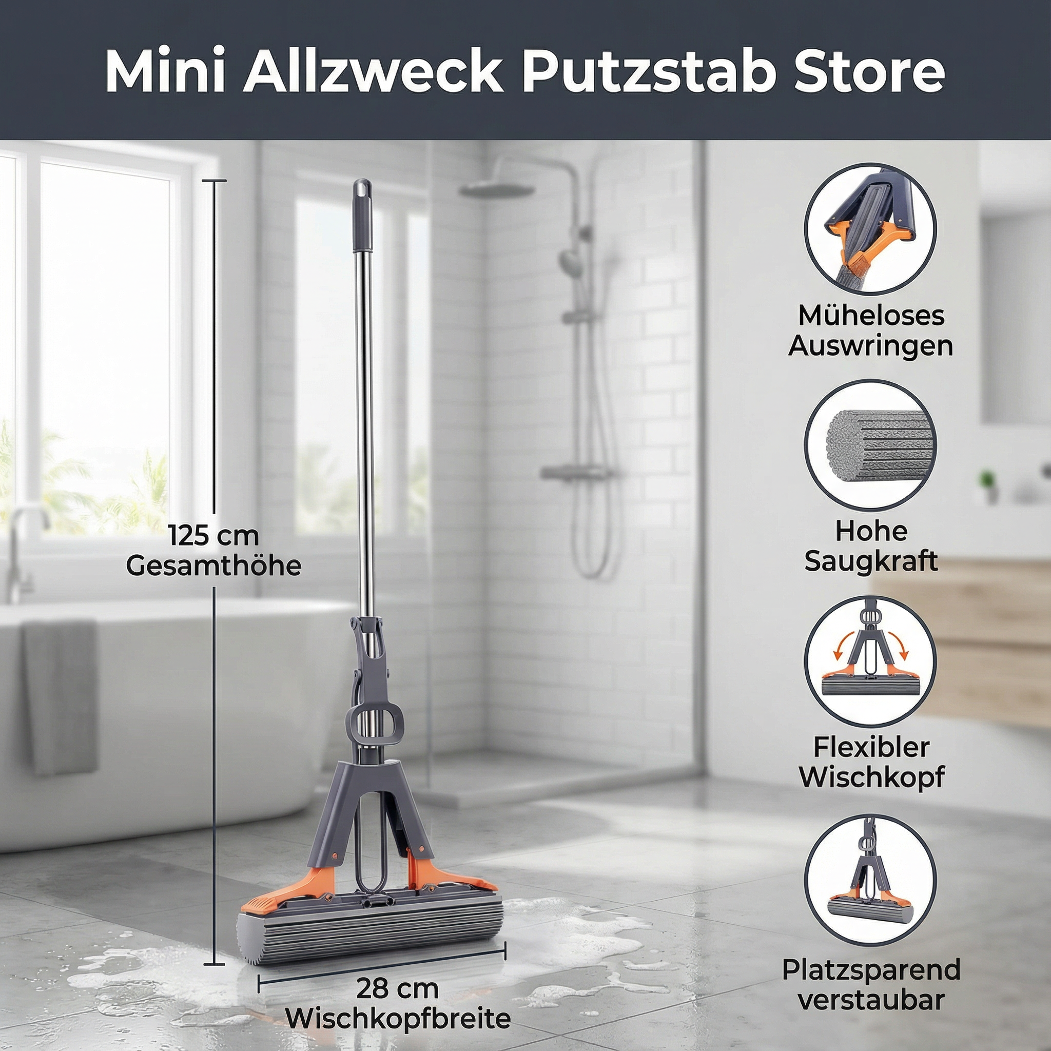 Mini Allzweck Putzstab