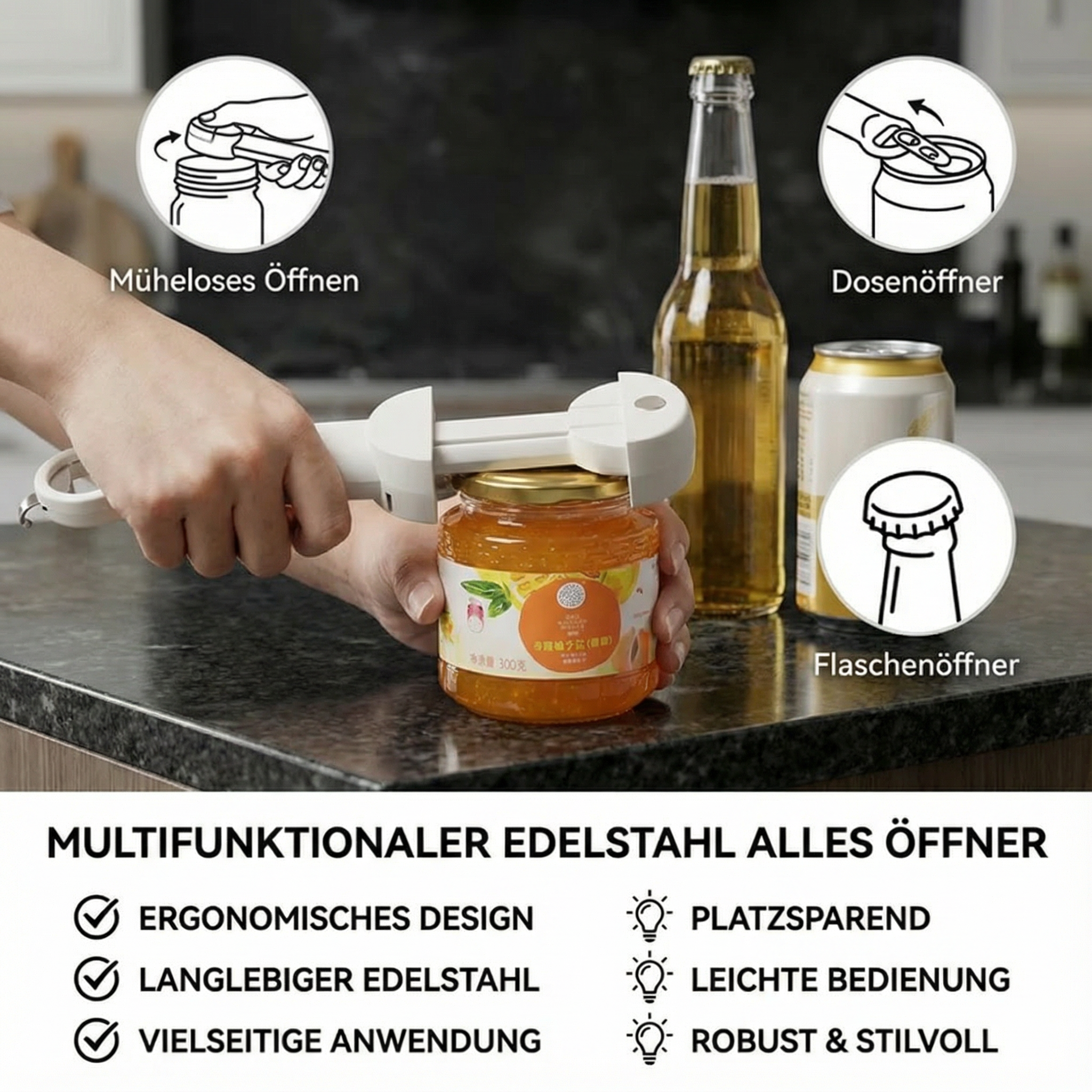 Multifunktionaler Edelstall Alles Öffner