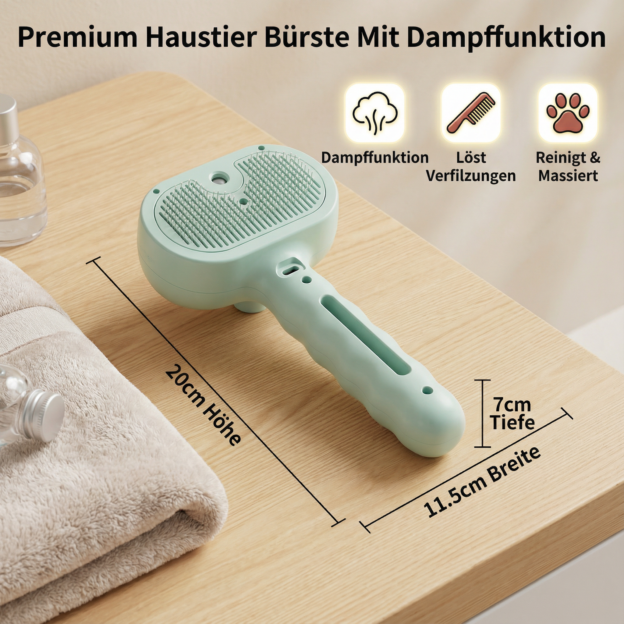 Premium Haustier Bürste Mit Dampffunktion