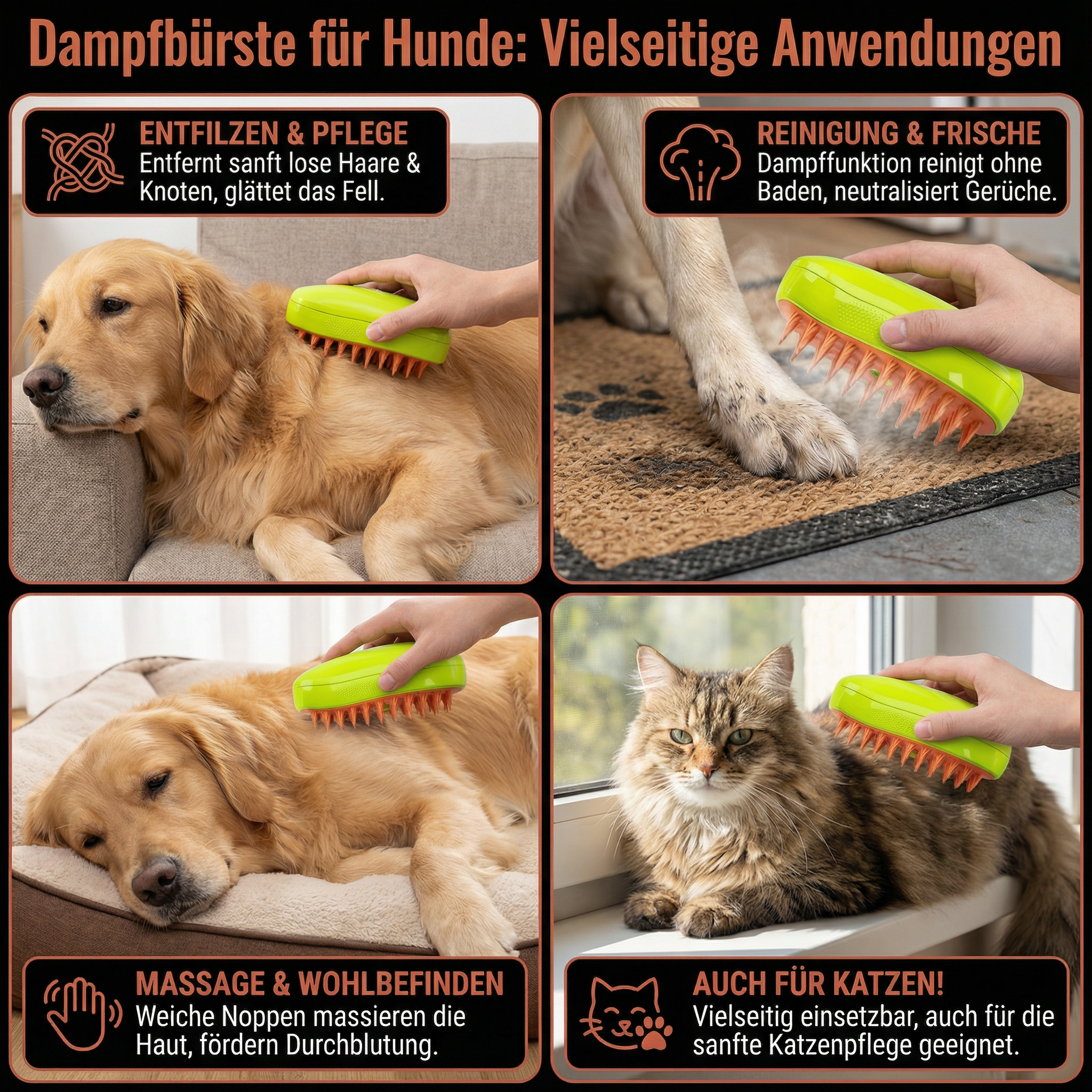 Dampfbürste für Hunde