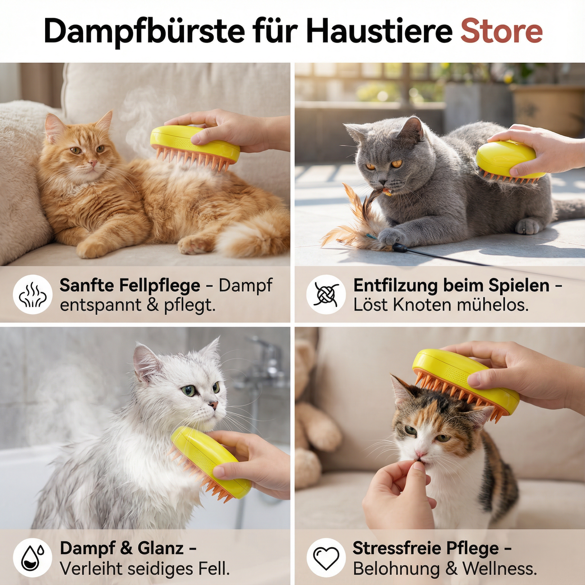Dampfbürste für Haustiere