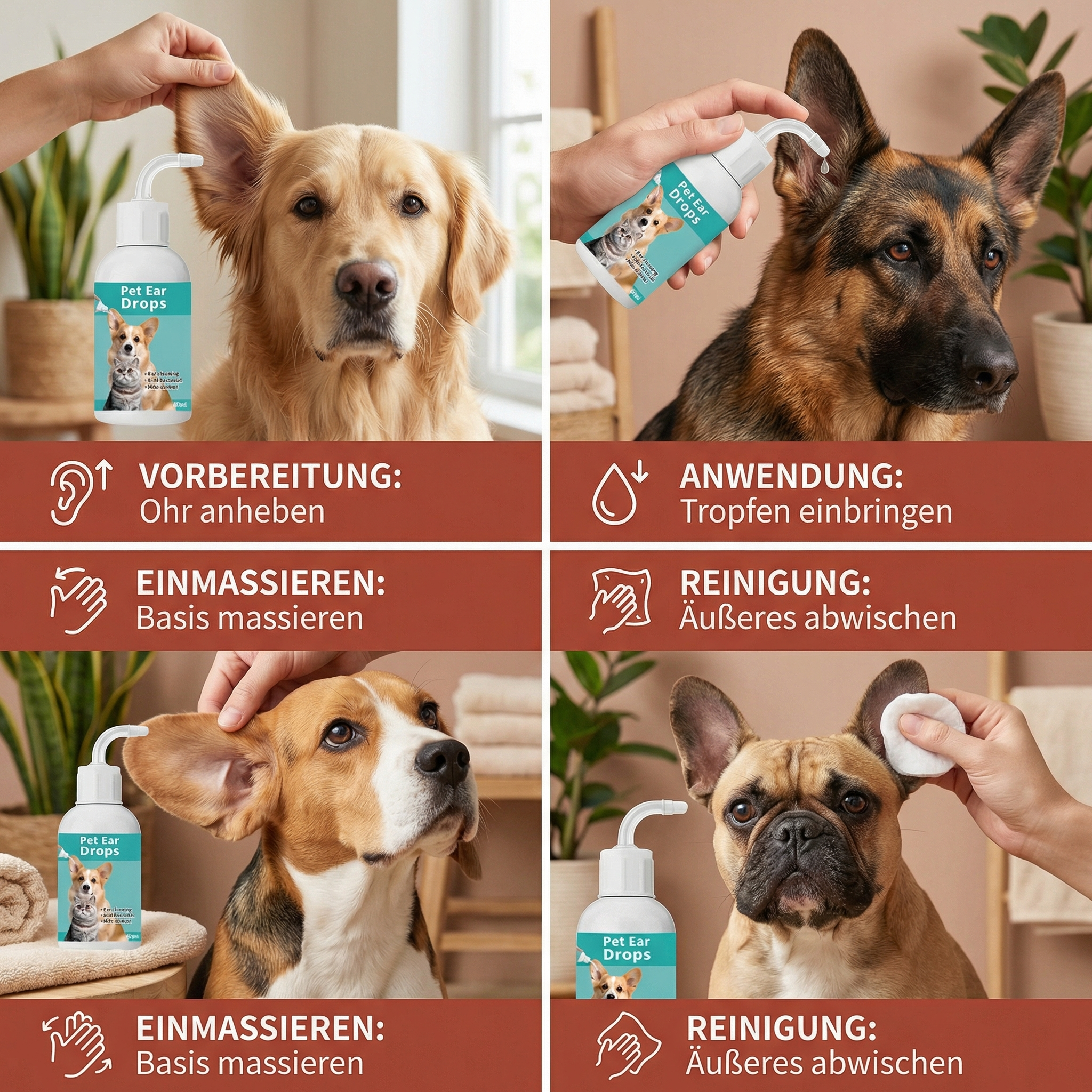 Natürliches Ohren Reinigungsmittel für Hunde